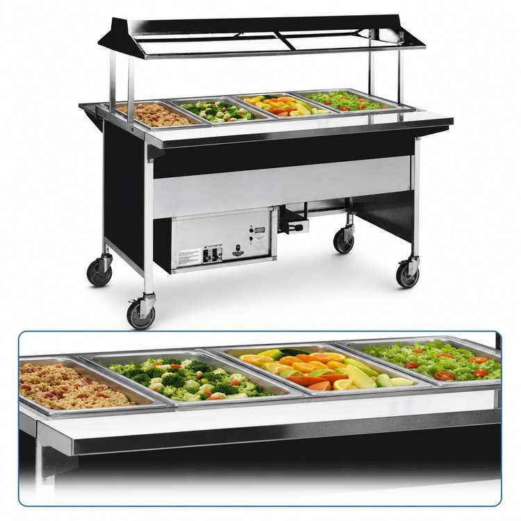 Product image #3 for Atlas Metal CABT-4 4-Pan Refrigerated Cold Food Serving Counter