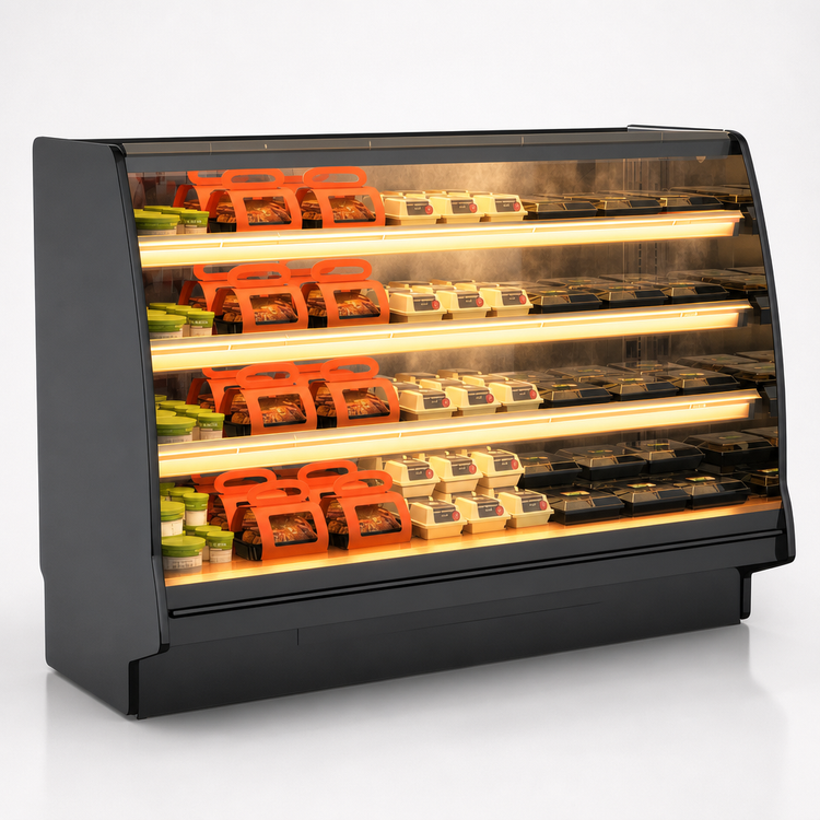 Product image #3 for Structural Concepts Fusion Heated Self-Service Hot Food Display Case with 3 Heated Shelves, 75-3/8 Inch Wide