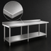 Thumbnail image #3 for 84-Inch x 24-Inch Stainless Steel Worktable with 2-Inch Rear Splash Guard and Undershelf