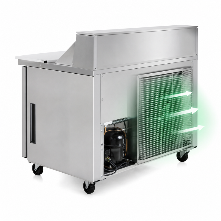 Product image #3 for Centerline CLPT-4818-SD-LR Two-Section Mega Top Refrigerated Prep Table