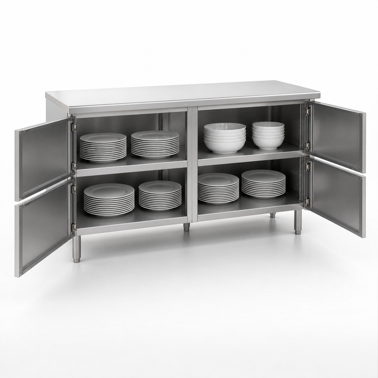 Product image #3 for Eagle Spec-Master Series 84-Inch Wide 4-Door Stainless Steel Plate Cabinet with Hinged Doors
