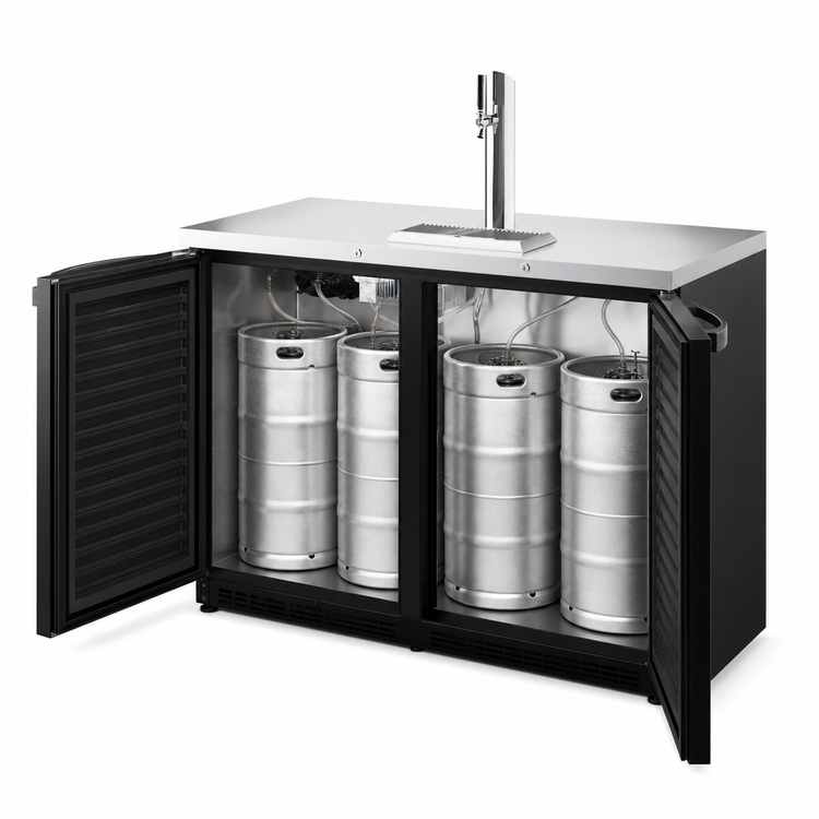 Product image #3 for True Premier Bar 48-Inch Two-Section Refrigerated Draft Bar Cooler, Flat Top
