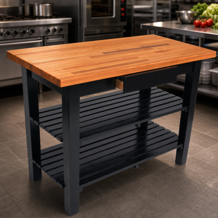 Product image #4 for John Boos Appalachian Oak Country Work Table with Slatted Undershelf, 60 x 30 x 34-3/4 Inches