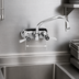 Thumbnail image #3 for Fisher Low-Lead Brass 4-Inch Center Backsplash Faucet with 12-Inch Swing Spout and Lever Handles