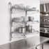 Thumbnail image #3 for Wall-Mounted Cantilever Wire Shelf Starter Unit with 3 Shelves, 54-Inch Posts, Chrome Plated
