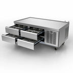 Thumbnail image #3 for Delfield Low Profile F2962CP 2-Section Refrigerated Equipment Stand, 62-1/4-Inch Wide, 4-Drawer, Side-Mounted Self-Contained, Stainless Steel Top