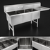 Thumbnail image #3 for John Boos B Series 3-Compartment Sink with 24-Inch Right Drainboard, 14-Inch Deep Bowls