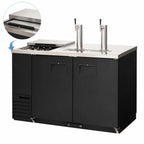 Thumbnail image #3 for Everest Refrigeration EBD2-CT Two-Section Club Top Direct Draw Keg Refrigerator, 2 Half-Barrel Kegs, Black, 20 Cu. Ft.