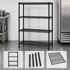 Thumbnail image #3 for Quantum WR54-2130BK 30"W x 21"D x 54"H Black Epoxy 4-Shelf Stationary Wire Shelving Starter Kit