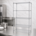 Thumbnail image #3 for Quantum 30 in. W x 21 in. D x 86 in. H Stationary Wire Shelving Starter Kit with 5 Shelves, Chrome-Plated