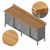 Thumbnail image #3 for John Boos Wood Top Work Table with Stainless Steel Cabinet Base and Sliding Doors, 108 x 30 Inches