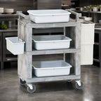 Thumbnail image #3 for Vollrath 97111 Closed-End Structural Foam Plastic Utility Cart, 3 Shelves, 200 lb Capacity, Gray