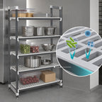 Thumbnail image #3 for Cambro Camshelving® Elements EXU184284VS5480 5-Tier Stationary Polymer Shelving Unit, 42 x 18 x 84 in, Vented/Solid, Gray