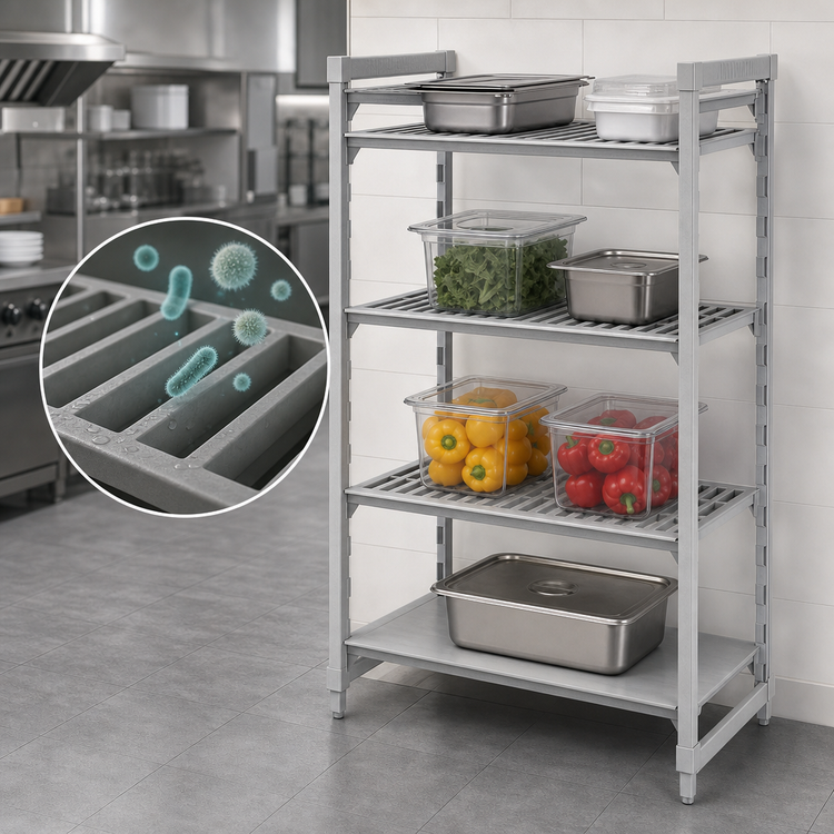Product image #4 for Cambro Camshelving Premium 4-Tier Stationary Starter Unit, 21-Inch Deep x 24-Inch Wide x 64-Inch High, Vented and Solid Shelves