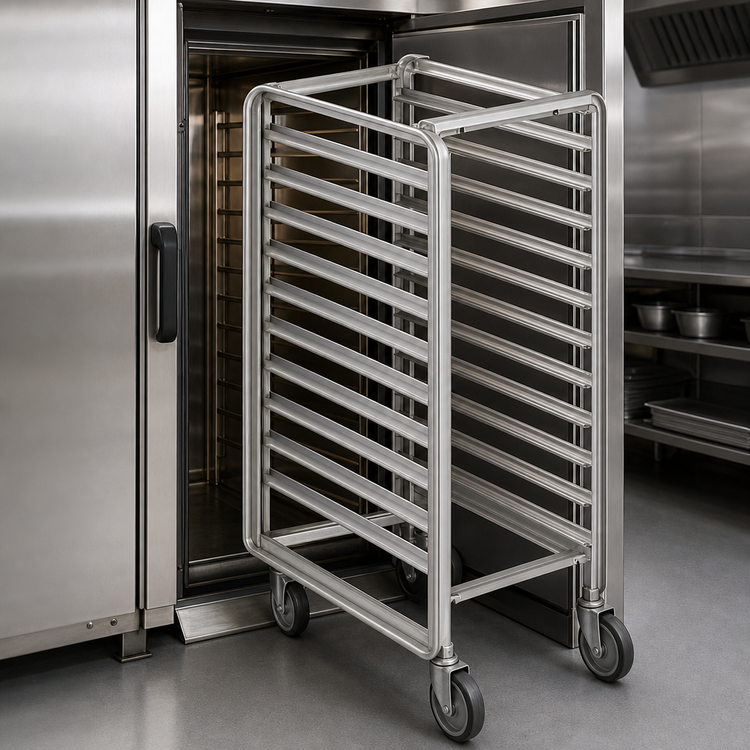 Product image #3 for Baxter Heavy Duty Stainless Steel Single End Load Rack for Single Rack Ovens, 15 Slides