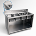 Thumbnail image #3 for 4-Compartment Stainless Steel Sink Cabinet, Open Front, 48 x 24 Inches
