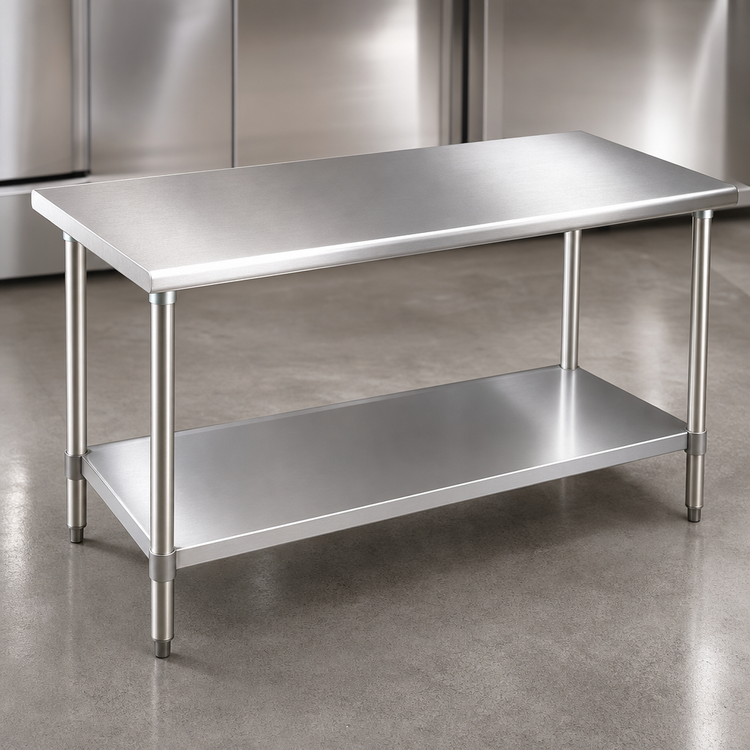Product image #3 for Eagle Group Budget Series 48 in. x 24 in. 430 Stainless Steel Work Table with Adjustable Undershelf