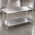Thumbnail image #3 for Eagle Group Budget Series 48 in. x 24 in. 430 Stainless Steel Work Table with Adjustable Undershelf