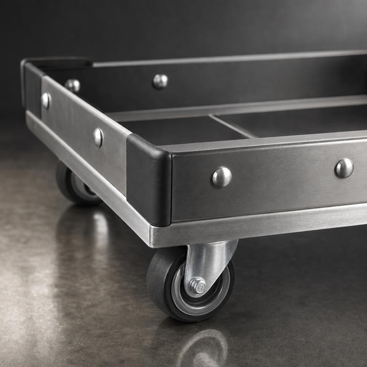 Product image #3 for Metro 42 x 24 Stainless Steel Made-to-Order Truck Dolly Frame with Corner Bumpers
