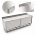 Thumbnail image #3 for John Boos 144-Inch x 36-Inch Stainless Steel Cabinet Base Work Table with Sliding Doors and 5-Inch Backsplash