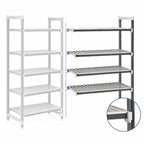 Thumbnail image #3 for Cambro Camshelving® Elements EXA186072V5480 5-Shelf Vented Polymer Shelving Add-On Unit, 18 x 60 x 72 Inches, Speckled Gray