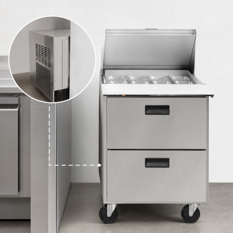 Product image #3 for Centerline by Traulsen CLPT-2712-DW Compact Mega Top Refrigerated Prep Table with 2 Drawers