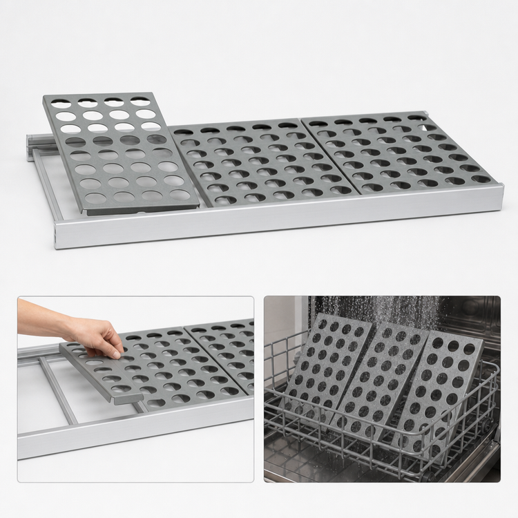 Product image #3 for Fermod Fermostock 52-Inch x 18-Inch Horizontal Vented Polymer Shelf with Removable Inserts