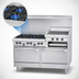 Thumbnail image #3 for Garland U.S. Range U Series 60-Inch Gas Restaurant Range with 6 Open Burners, 24-Inch Raised Griddle/Broiler, Standard Oven, and Storage Base