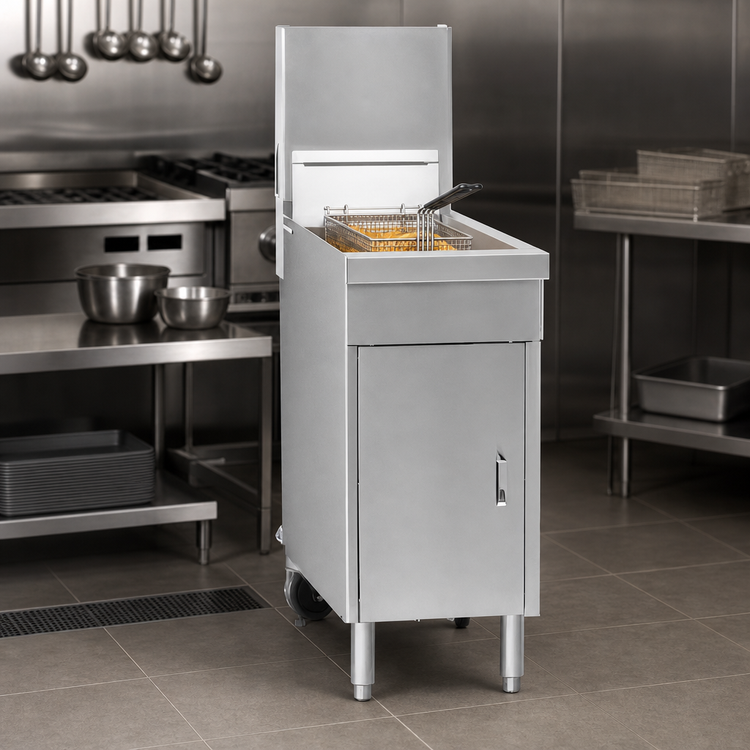 Product image #3 for Southbend Platinum Heavy Duty Sectional Gas Deep Fryer, 45 lb Capacity, Floor Model, Range Match