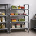 Thumbnail image #3 for Cambro Camshelving Elements XTRA Stationary Add-On Unit, 24 x 42 x 64 Inch, 5-Tier Vented Shelving, Speckled Gray