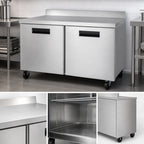 Thumbnail image #3 for Hoshizaki Steelheart WR60B-01 60-Inch Two-Section Worktop Refrigerator with Solid Doors, Stainless Steel