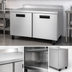 Thumbnail image #3 for Hoshizaki Steelheart WR60B-01 Two-Section 60-Inch Worktop Refrigerator with Solid Doors