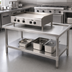 Thumbnail image #3 for Eagle Group Stainless Steel Griddle/Equipment Stand with Adjustable Undershelf, 36-3/8 Inch W x 30-3/8 Inch D