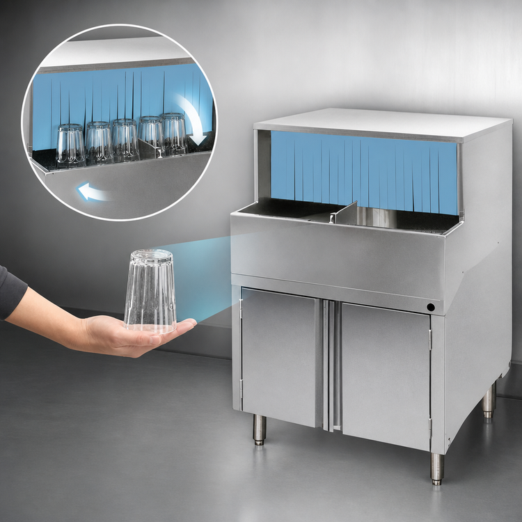 Product image #3 for Perlick PKC24 Automatic Rotary Undercounter Low-Temperature Chemical Sanitizing Glasswasher