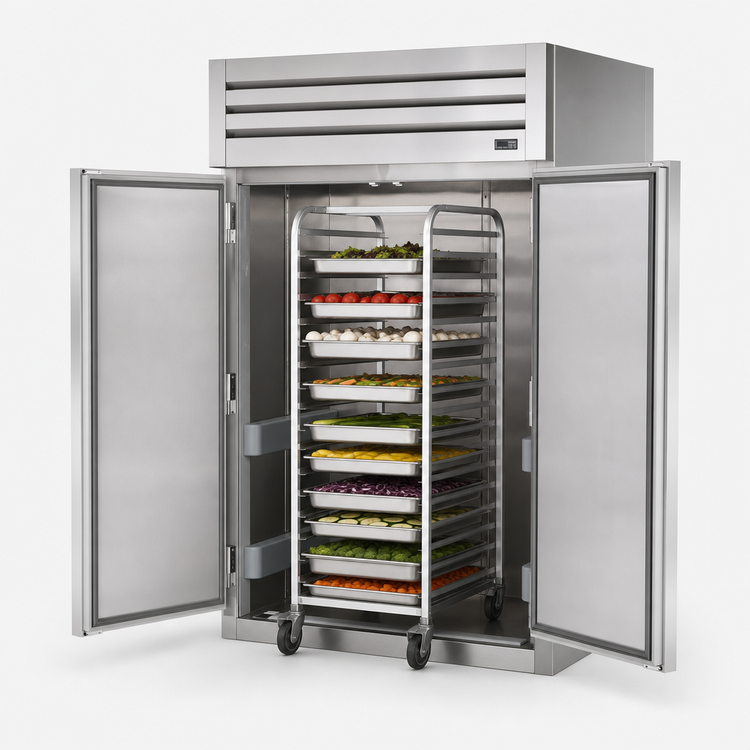 Product image #3 for True SPEC SERIES 2-Section Roll-Thru Refrigerator with Front and Rear Solid Swing Doors, Stainless Steel