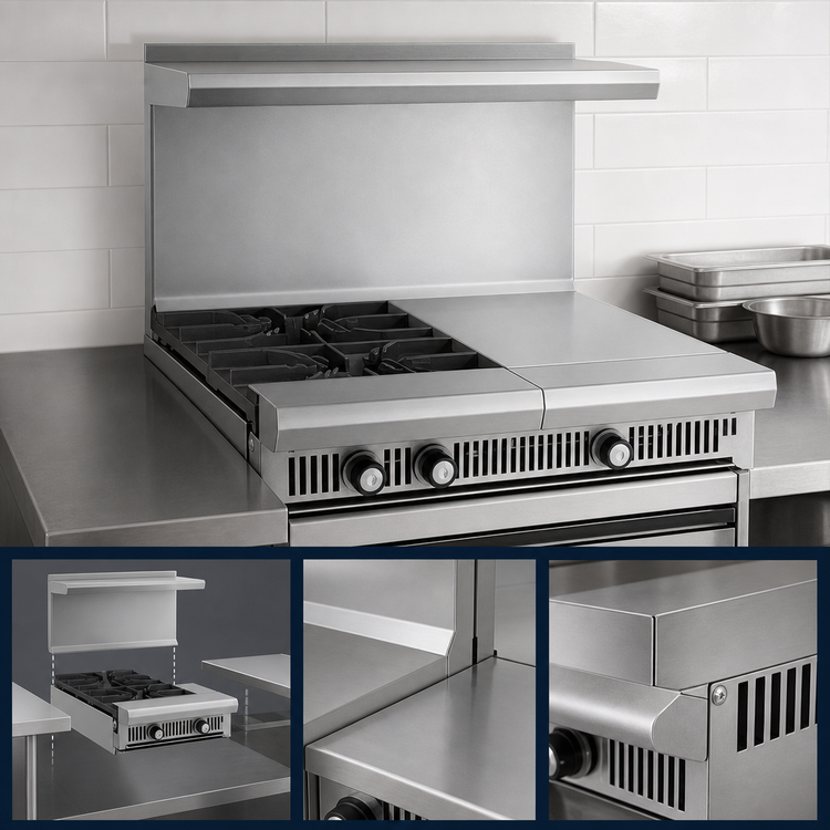 Product image #3 for Imperial Spec Series Heavy Duty 36-Inch Modular Countertop Gas Range with 2 Open Burners and 18-Inch Hot Top