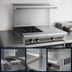 Thumbnail image #3 for Imperial (Middleby) Spec Series IHR-2-1HT-M 36-Inch Modular Countertop Gas Range, 2 Open Burners, 18-Inch Hot Top