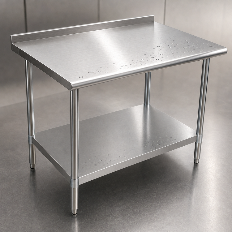 Product image #3 for Serv-Ware Standard Series 30 x 24 Inch Stainless Steel Work Table with 2-Inch Turnup
