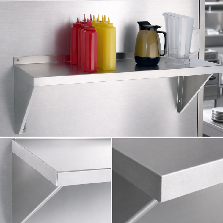 Product image #3 for New Age Heavy-Duty Solid Wall Shelf, 24 x 15 Inches, 12 Gauge Aluminum