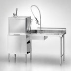 Thumbnail image #3 for Eagle Group SDTR-48-16/4-SL-X Straight Soiled Dishtable with Pre-Rinse Sink, 48 Inch, Right-to-Left, 16/430 Stainless Steel Top, 8-Inch Backsplash