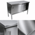 Thumbnail image #3 for John Boos Enclosed Stainless Steel Work Table with Sliding Doors, 48 x 24 Inches, 14-Gauge 300 Series Flat Top
