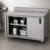 Thumbnail image #3 for Advance Tabco 72 Inch x 30 Inch Enclosed Work Table with Cabinet Base, Sliding Doors, and 5 Inch Backsplash