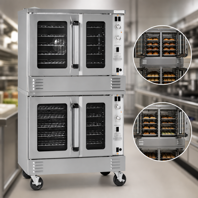 Product image #3 for Southbend Platinum Double Deck Bakery Depth Electric Convection Oven, 11 kW Per Deck, Standard Controls, Independent Doors, Ventless