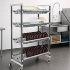 Thumbnail image #3 for Cambro Camshelving® Elements EXMU244878PDPKG 4-Level Mobile Drying Rack Cart, Plastic, 48"W x 24"D x 78-1/4"H, Speckled Gray