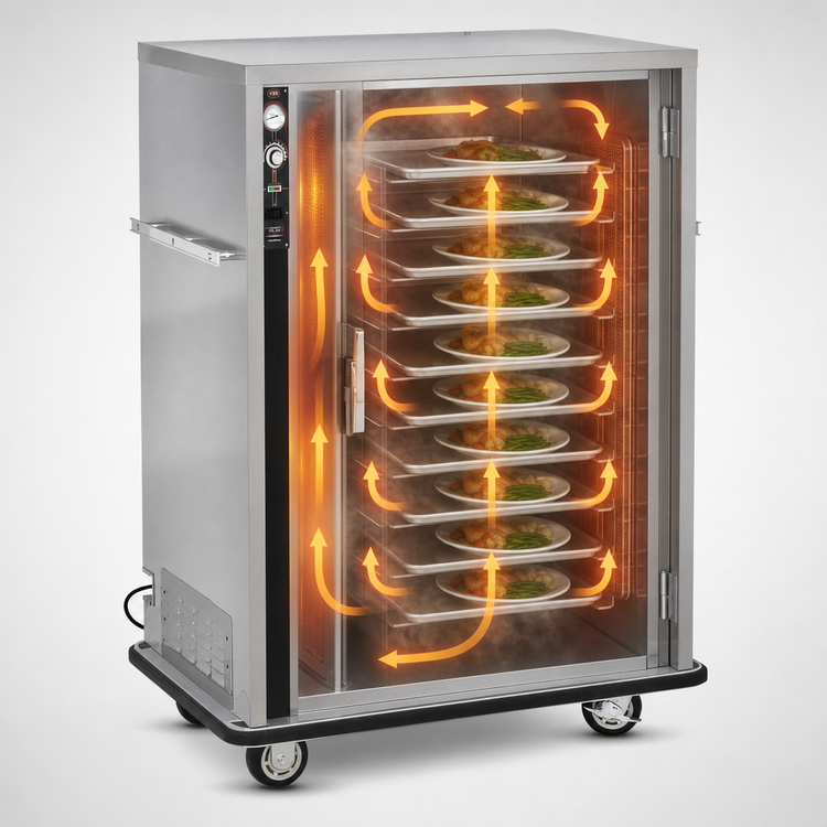 Product image #4 for FWE P-Series P-90 Mobile Heated Banquet Holding Cabinet, 72-90 Covered 11-Inch Plate Capacity