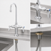 Thumbnail image #3 for T&S Brass Double Pantry Deck-Mounted Mixing Faucet with Swivel Gooseneck Spout