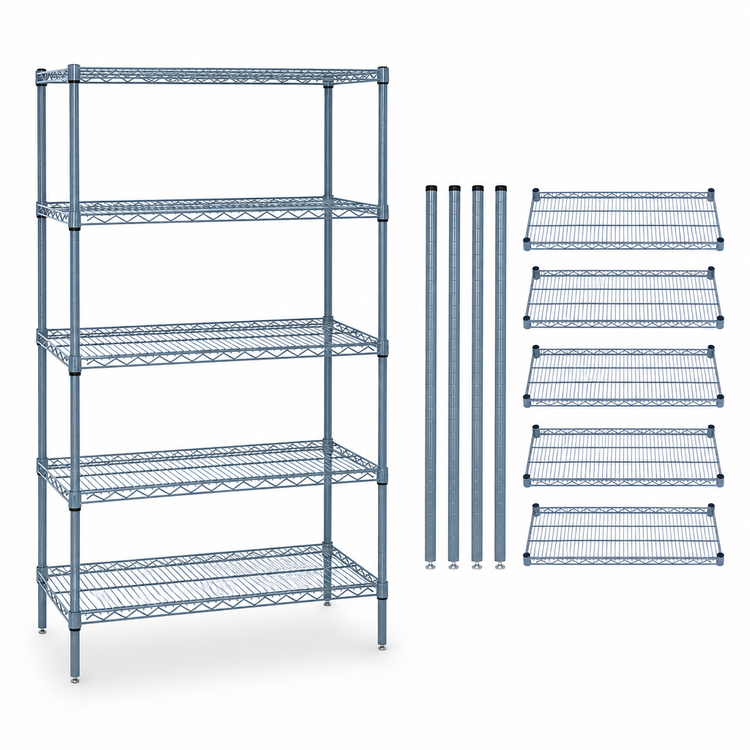 Product image #3 for Quantum 48"W x 24"D x 54"H Wire Shelving Starter Kit