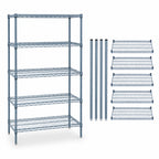 Thumbnail image #3 for Quantum WR54-2448GY-5 48"W x 24"D x 54"H Stationary Wire Shelving Starter Kit, 5 Shelves, Gray Epoxy Finish