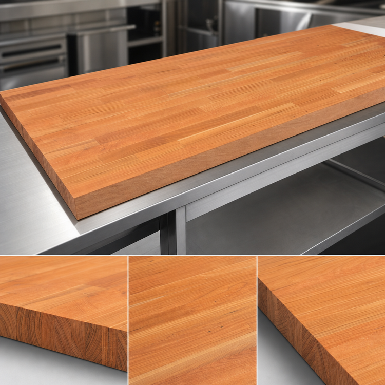 Product image #3 for John Boos Boos Block American Cherry Blended Edge Grain Kitchen Countertop, 132 x 25 x 1-1/2 Inch, Varnique Finish