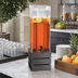 Thumbnail image #3 for Cal-Mil Midnight Bamboo 3 Gallon Square Beverage Dispenser with Ice Chamber and Crate Stand